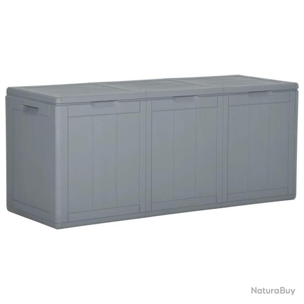 Bote de rangement de jardin 270 L Gris PP Rotin alsavelo
