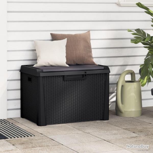 Bote de rangement jardin coussin de sige anthracite 125 L PP alsavelo