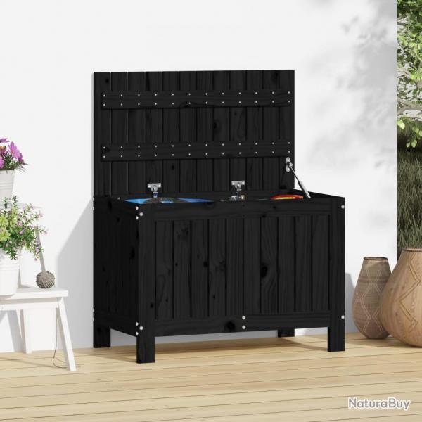 Bote de rangement de jardin Noir 76x42,5x54 cm Bois massif pin alsavelo