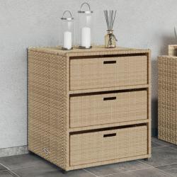 Armoire de rangement de jardin beige 55x59x69 cm résine tressée alsavelo