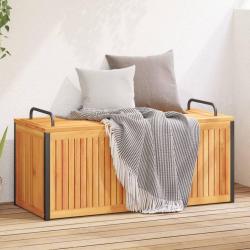 Boîte à coussins d'extérieur bois d'acacia solide et acier alsavelo
