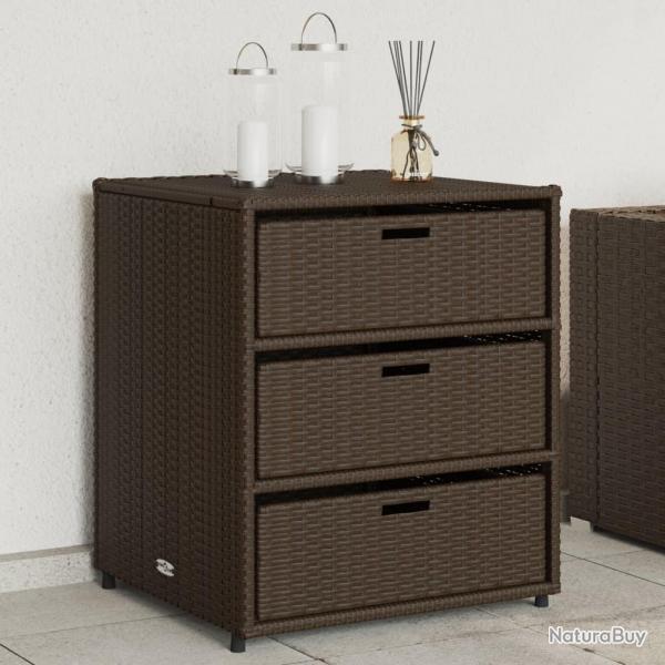 Armoire de rangement de jardin marron 55x59x69cm rsine tresse alsavelo