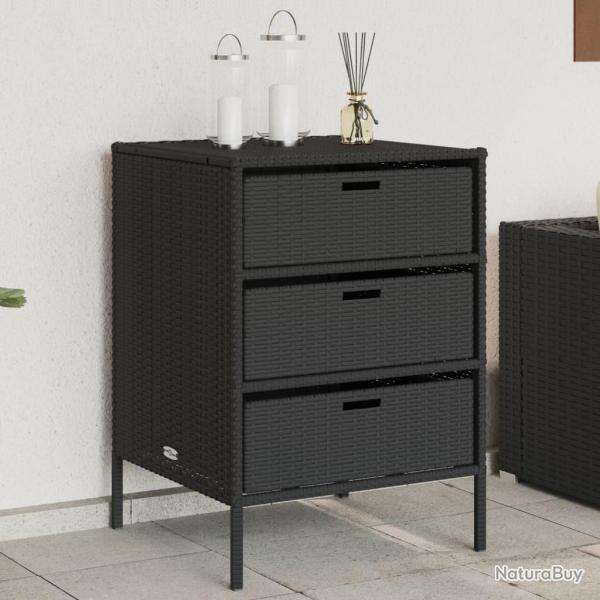 Armoire de rangement de jardin noir 55x59x80 cm rsine tresse alsavelo