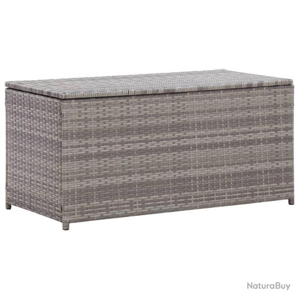 Bote de rangement de jardin rsine tresse 100x50x50 cm gris alsavelo