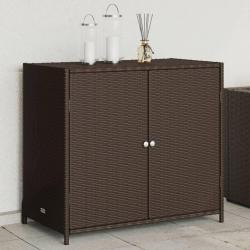 Armoire de rangement de jardin marron 83x45x76cm résine tressée alsavelo