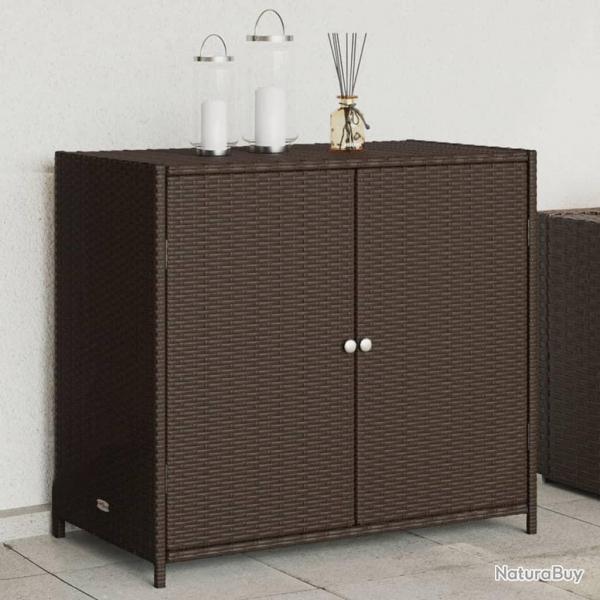 Armoire de rangement de jardin marron 83x45x76cm rsine tresse alsavelo