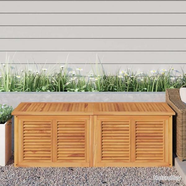 Bote de rangement jardin et sac 150x50x55 cm bois massif teck alsavelo