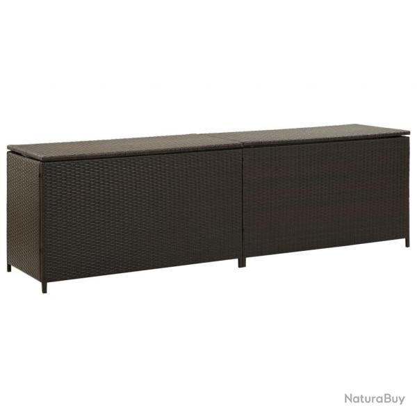 Bote de rangement de jardin rsine tresse 200x50x60 cm marron alsavelo