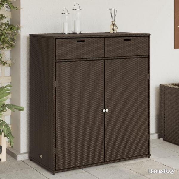 Armoire de rangement jardin marron 105x55x113 cm rsine tresse alsavelo