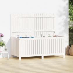 Boîte de rangement de jardin Blanc 147x68x64 cm Bois de pin alsavelo