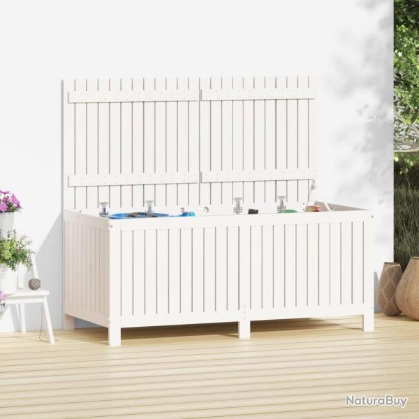 Bote de rangement de jardin Blanc 147x68x64 cm Bois de pin alsavelo