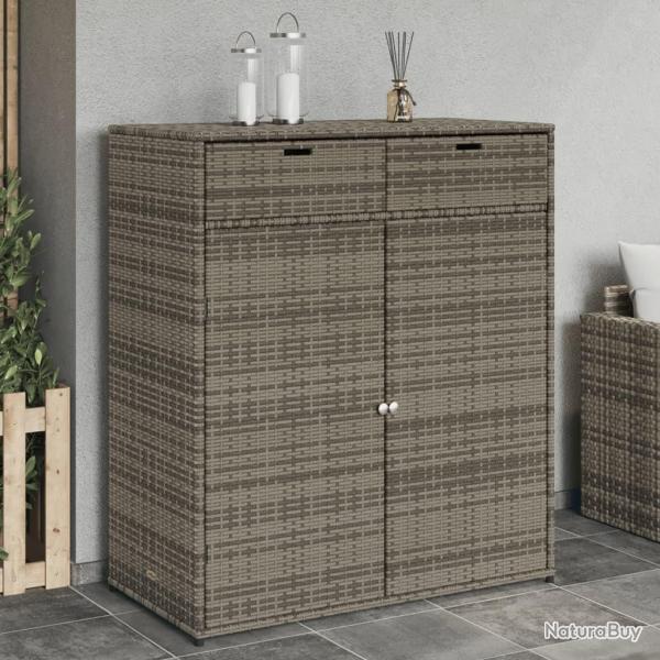 Armoire de rangement de jardin gris 105x55x113cm rsine tresse alsavelo