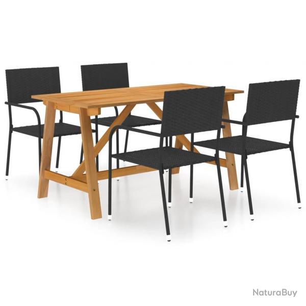 Ensemble  manger de jardin 5 pcs Noir alsavelo