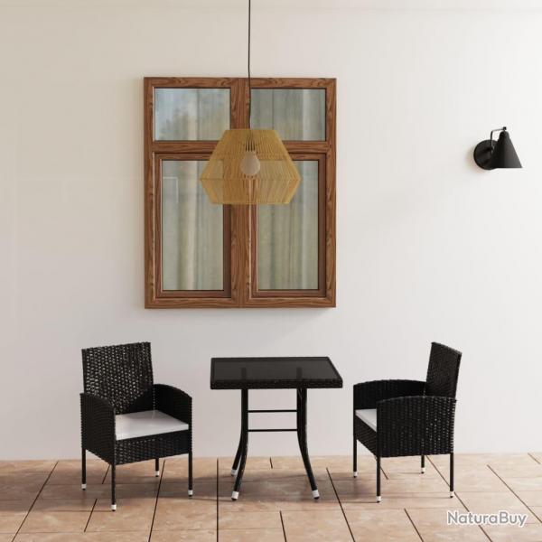 Ensemble  manger de jardin 3 pcs Rsine tresse Noir alsavelo