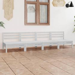 Salon de jardin 4 pcs Blanc Bois de pin massif alsavelo