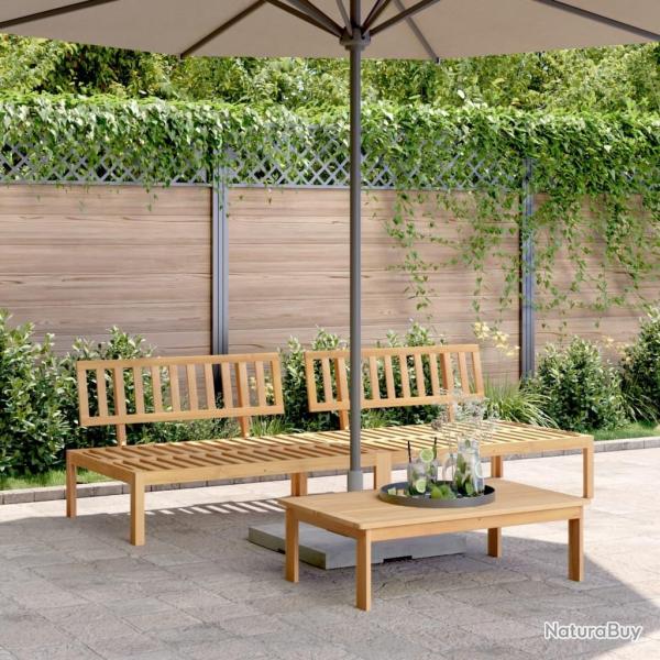 Canaps centraux palette de jardin 2 pcs bois massif d'acacia alsavelo
