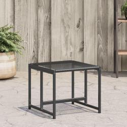 Tabourets de jardin lot de 4 noir résine tressée alsavelo