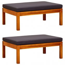 Repose-pieds de jardin lot de 2 Bois d'acacia massif alsavelo
