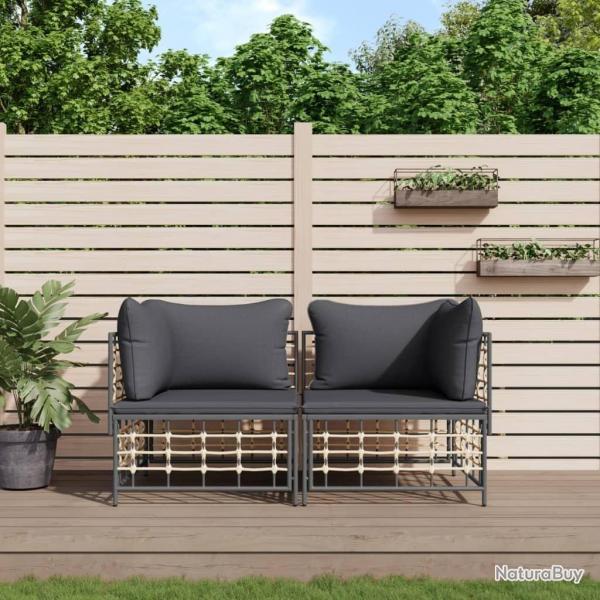 Canaps d'angle sectionnels avec coussins 2 pcs rsine tresse alsavelo