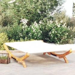 Lit de repos extérieur 165x188,5x46 cm Bois courbé massif Crème alsavelo