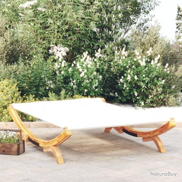 Lit de repos extrieur 165x188,5x46 cm Bois courb massif Crme alsavelo