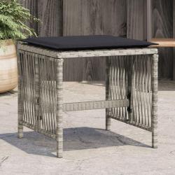 Tabourets de jardin et coussins lot de 4 gris clair 41x41x36 cm alsavelo