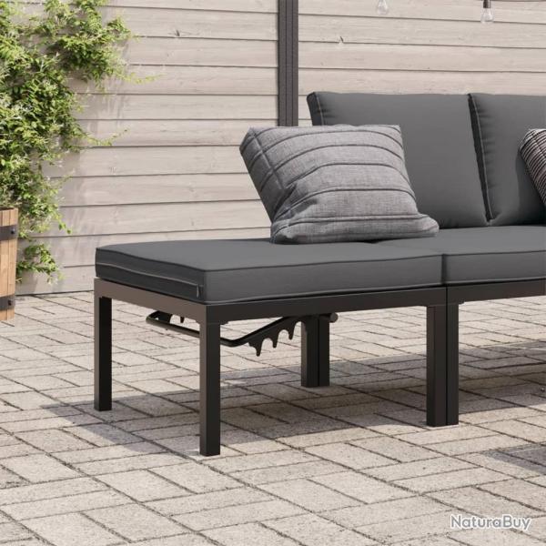 Tabouret de jardin avec coussin noir aluminium alsavelo