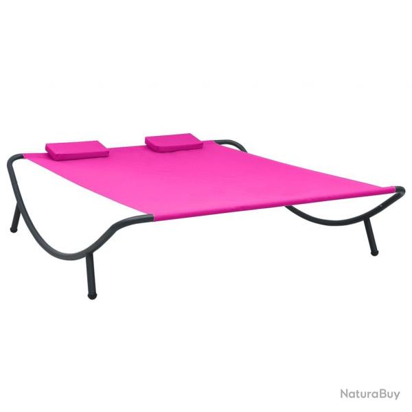 Lit de repos d'extrieur tissu rose alsavelo
