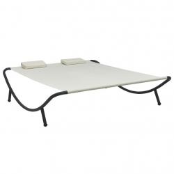 Chaise longue d'extérieur Tissu Crème alsavelo