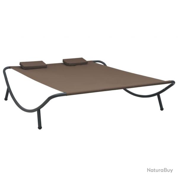 Chaise longue d'extrieur Tissu Marron alsavelo
