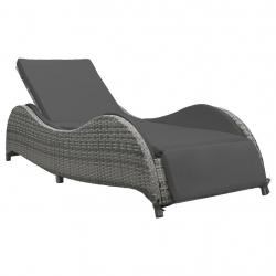 Chaise longue avec coussin Résine tressée Anthracite alsavelo