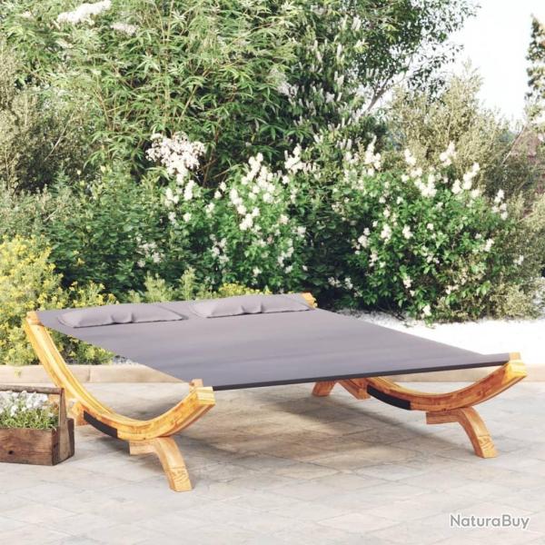 Lit de repos extrieur 165x188,5x46 cm Bois courb Anthracite alsavelo