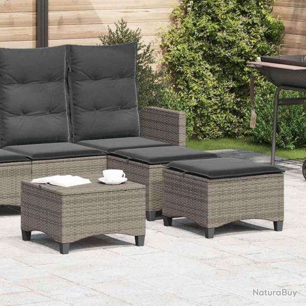 Tabourets jardin coussins 2 pcs gris 55x55x36 cm rsine tresse alsavelo