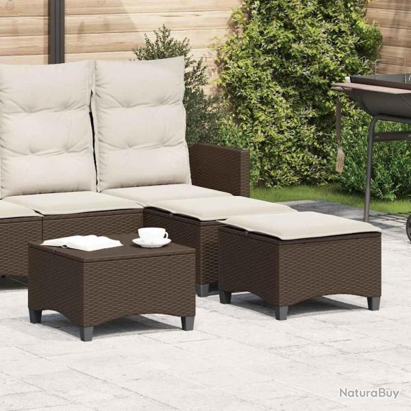 Tabourets jardin coussins 2pcs marron 55x55x36cm rsine tresse alsavelo