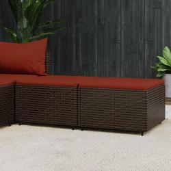 Repose-pieds de jardin coussins lot de 2 marron résine tressée alsavelo