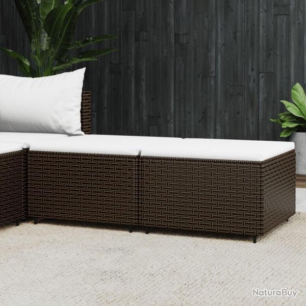 Repose-pieds de jardin coussins lot de 2 marron rsine tresse alsavelo