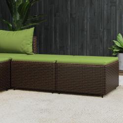 Repose-pieds de jardin coussins lot de 2 marron résine tressée alsavelo