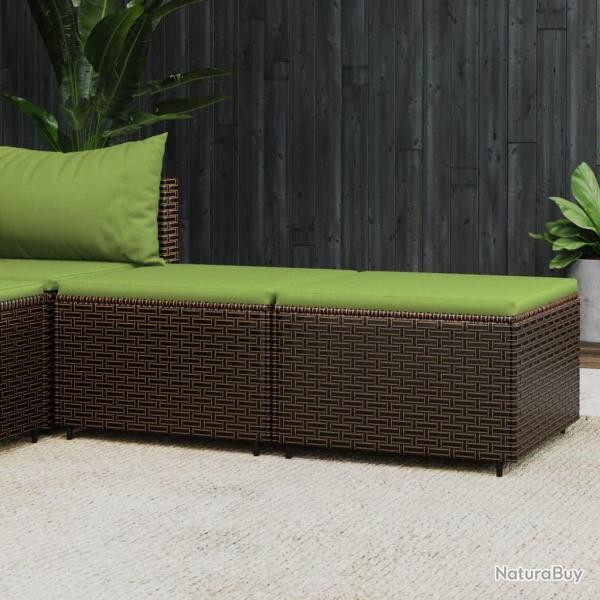 Repose-pieds de jardin coussins lot de 2 marron rsine tresse alsavelo