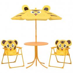 bistro avec parasol pour enfants 3 pcs Jaune alsavelo