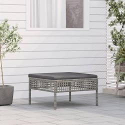 Tabouret de jardin avec coussin gris résine tressée alsavelo