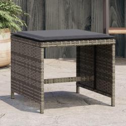Tabourets de jardin avec coussins lot de 4 gris résine tressée alsavelo
