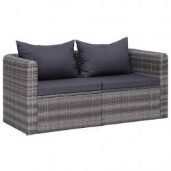 Canapés d'angle de jardin 2 pcs Gris Résine tressée alsavelo