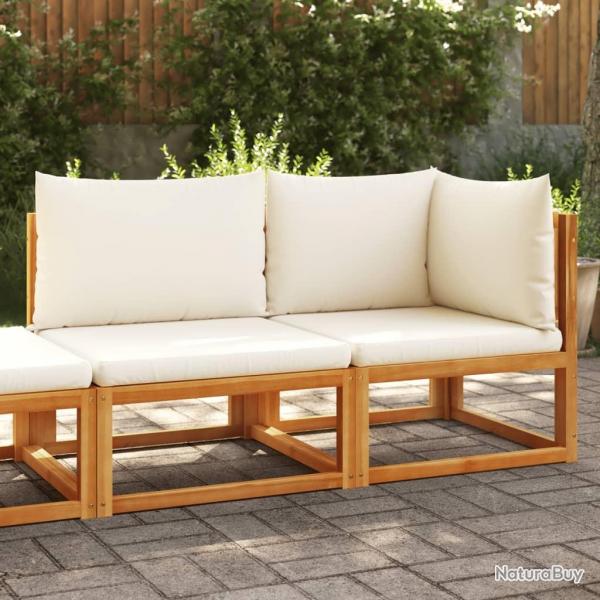 Canap de jardin avec coussins 2 places bois massif d'acacia alsavelo
