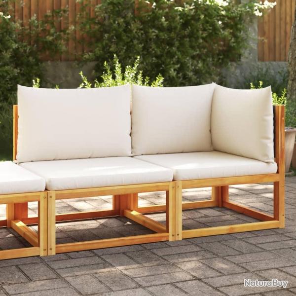 Canap de jardin avec coussins 2 places bois massif d'acacia alsavelo