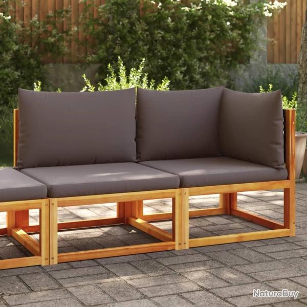 Canap de jardin avec coussins 2 places bois massif d'acacia alsavelo