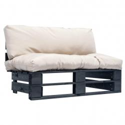 Canapé de jardin palette avec coussins Sable Pinède alsavelo