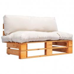 Canapé de jardin palette avec coussins sable Pinède alsavelo