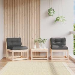 Canapés de jardin avec coussins 2pcs bois de pin massif alsavelo