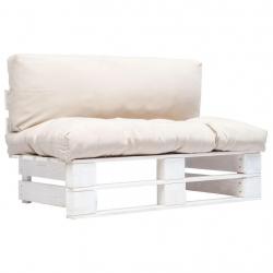 Canapé de jardin palette avec coussins sable Pinède alsavelo