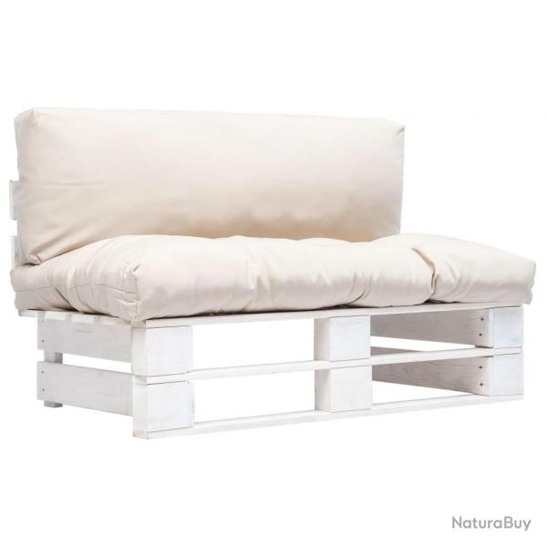 Canap de jardin palette avec coussins sable Pinde alsavelo